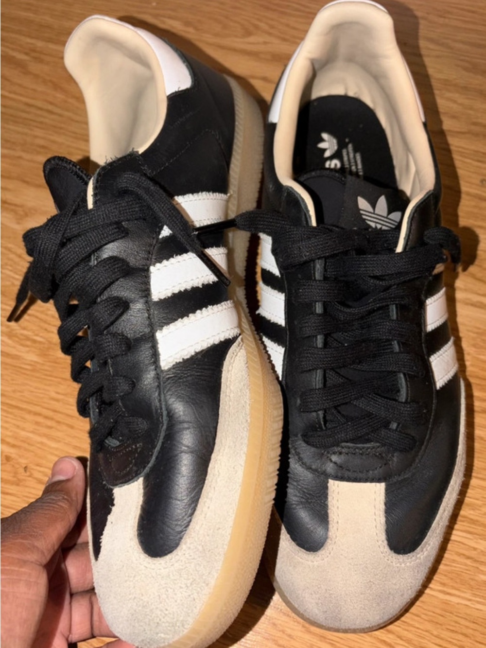 adidas Black, White & Tan sambas